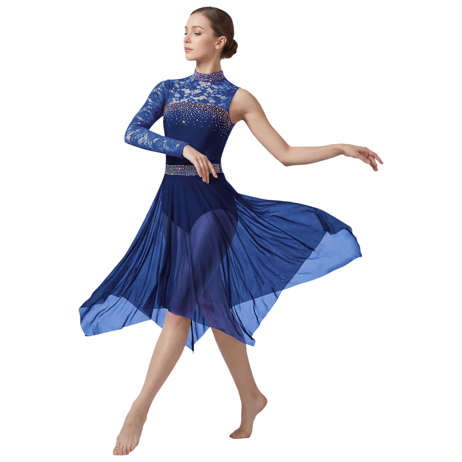 Women Lyrical Figure Skating D - огляд і ціна Rhinestone Banding Trim