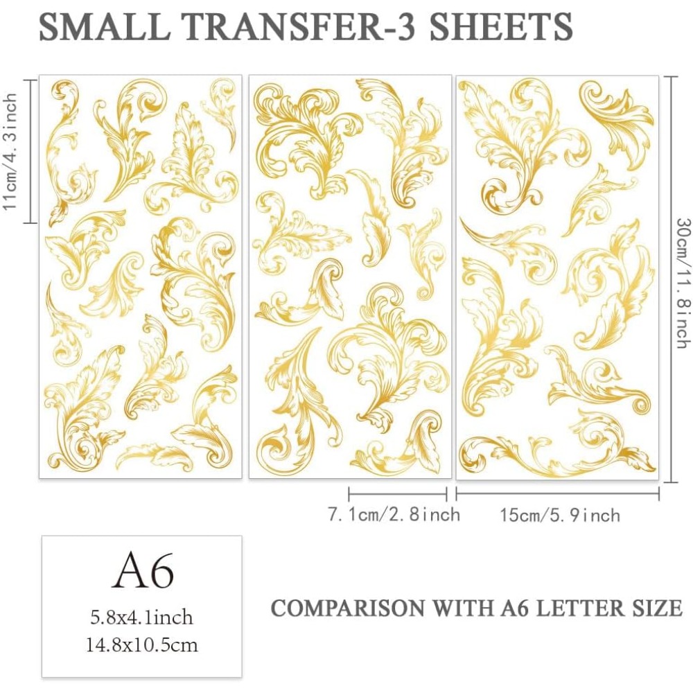 3pcs/Set Damask Rub on Transfe - огляд і ціна Embellishment Crafts