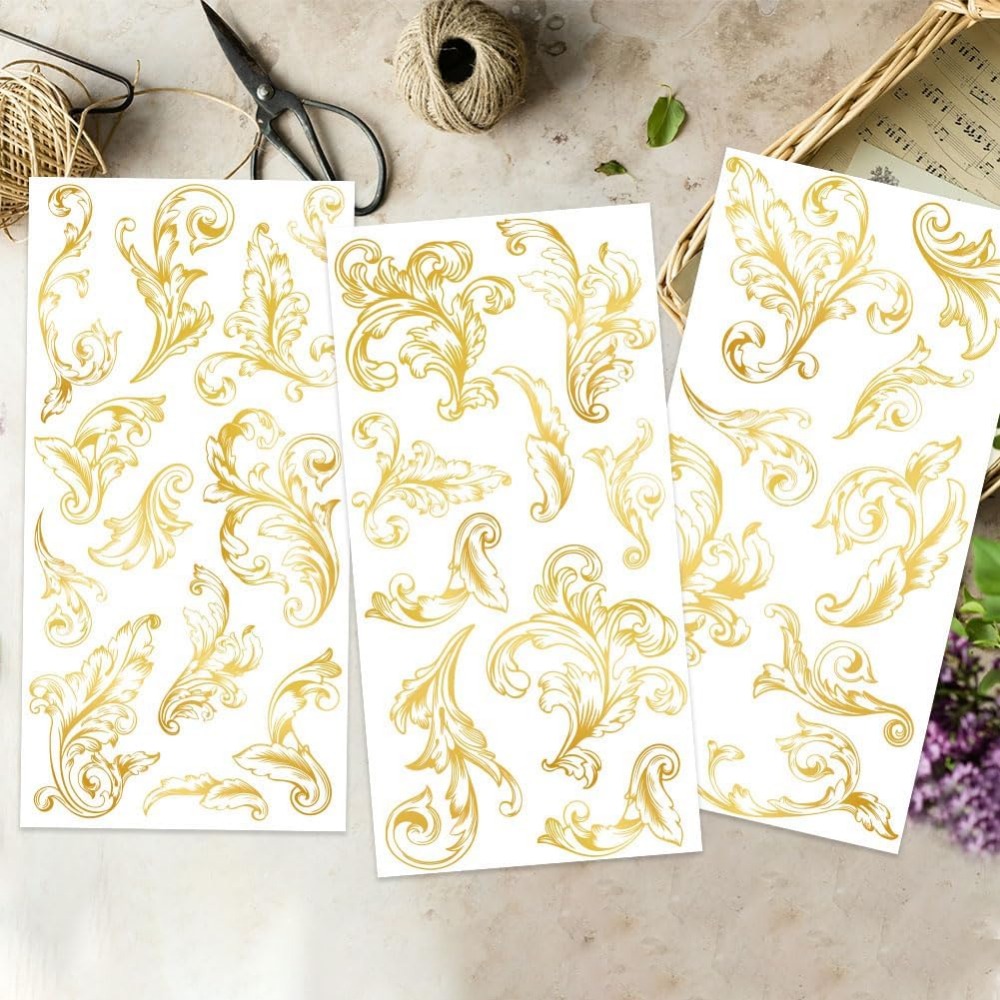 3pcs/Set Damask Rub on Transfe - огляд і ціна Embellishment Crafts