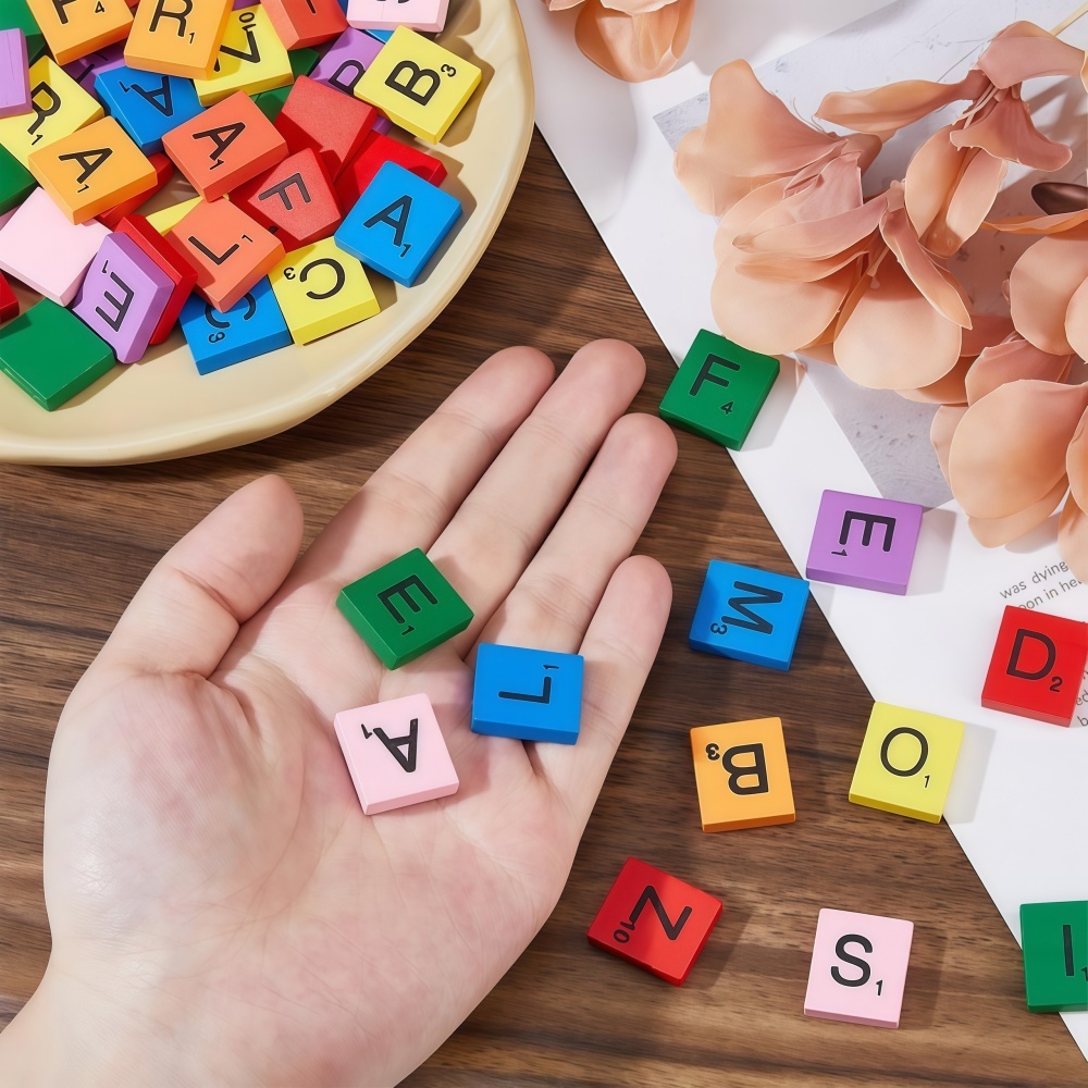 100PCS  Wooden Letter Cubes fo - огляд і ціна Craft Embellishments