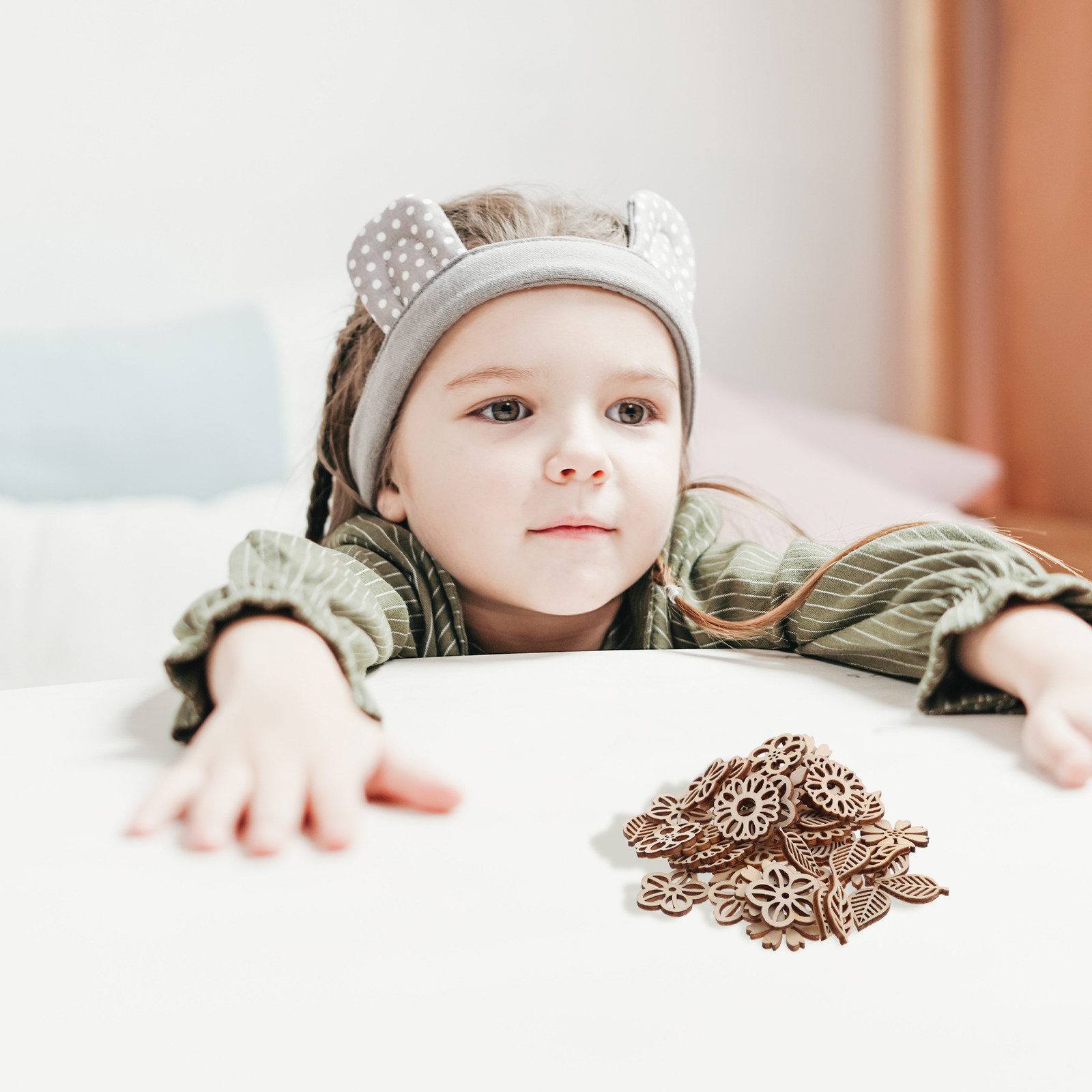 's Wooden Flower Cutouts Leaf  - огляд і ціна Embellishments For Scrapbooking