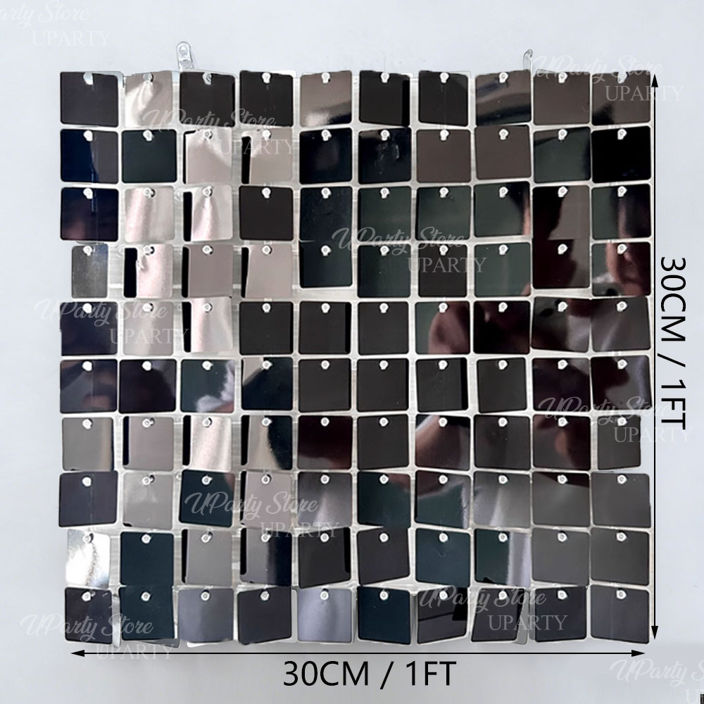 Black Shimmer Wall Backdrop 12 - огляд і ціна Sequin Fabric Panel