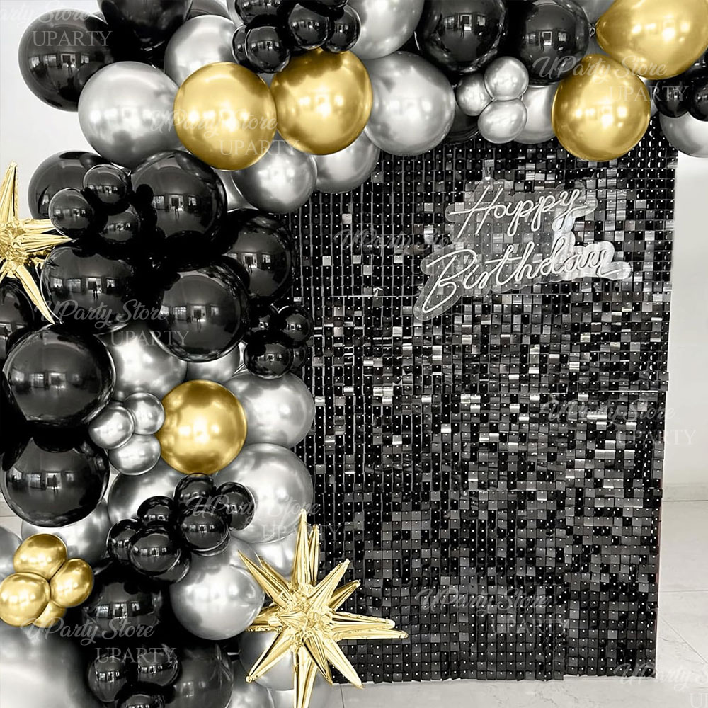 Black Shimmer Wall Backdrop 12 - огляд і ціна Sequin Fabric Panel