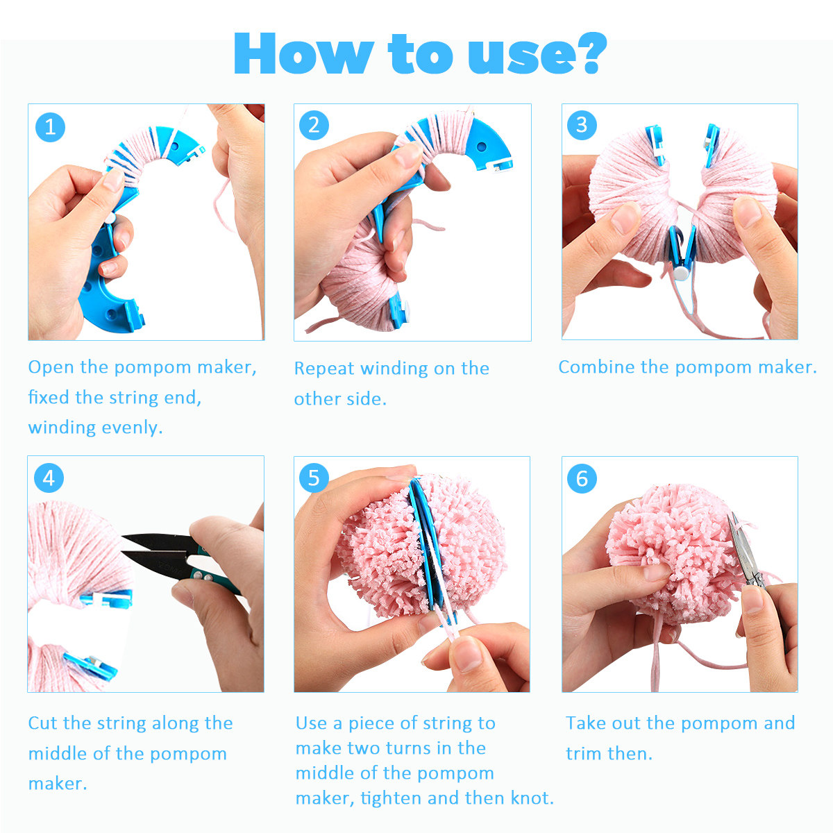 8Pcs Pompom Makers 4 Sizes Ess - огляд і ціна Pom Pom Maker Tool