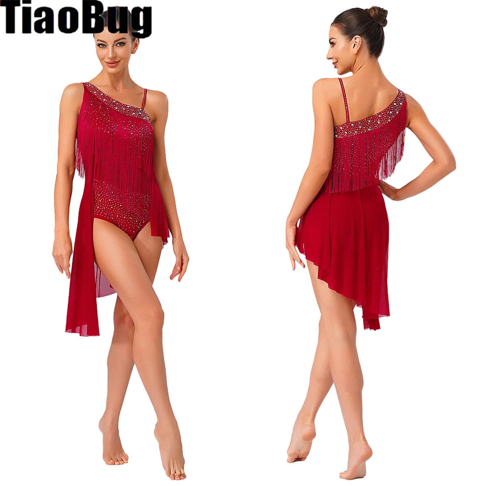 Women Tassel Latin Dance Leota - огляд і ціна Rhinestone Banding Trim